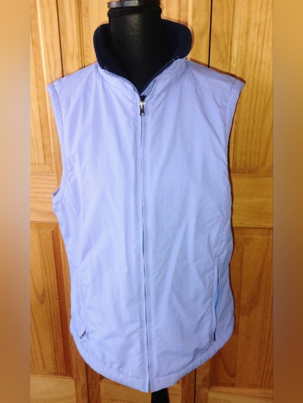 L.L. Bean Light Lavender Periwinkle Zipper Front Vest